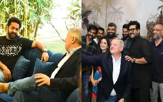 Jr NTR Hosts Lunch For Ted Sarandos; Ram Charan-Chiranjeevi Meet Netflix CEO In Hyderabad | Photos
